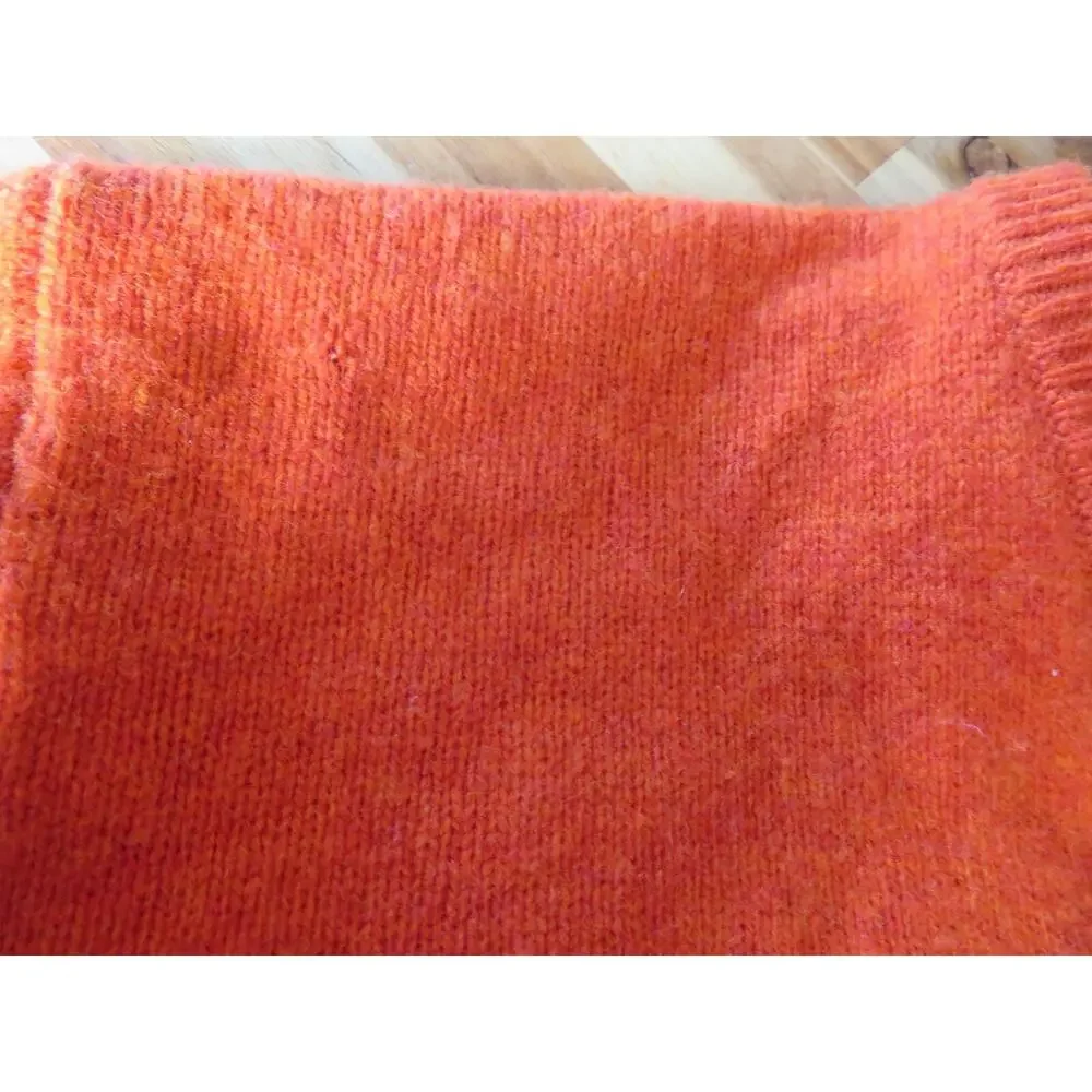 Polo by Ralph Lauren V-Neck Lamb's Wool Sweater Orangish Rust Pullover Sz L